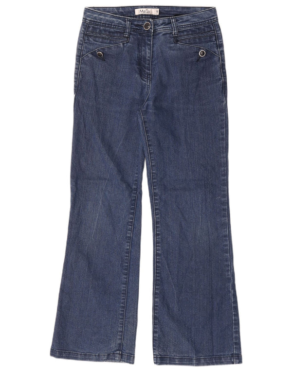 M&Co Vaqueros Bootcut para Mujer UK 10 Small W28 L28 Viscosa Azul