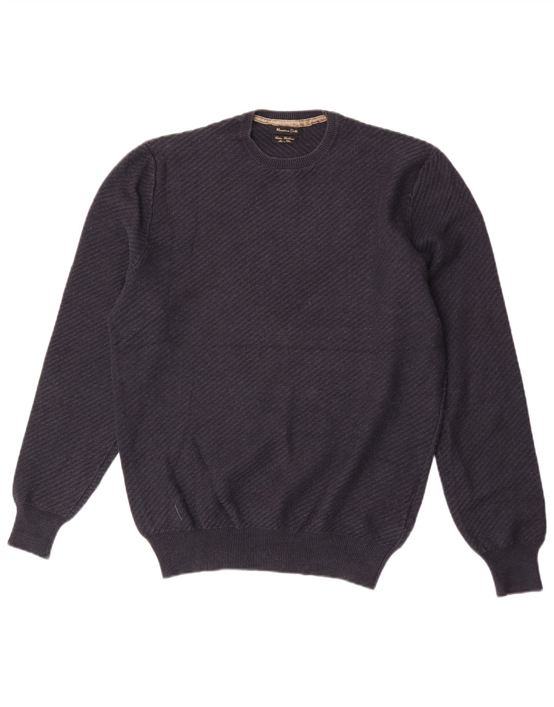 Massimo Dutti Jersey Cuello Redondo Hombre Medio Azul Marino Algodón