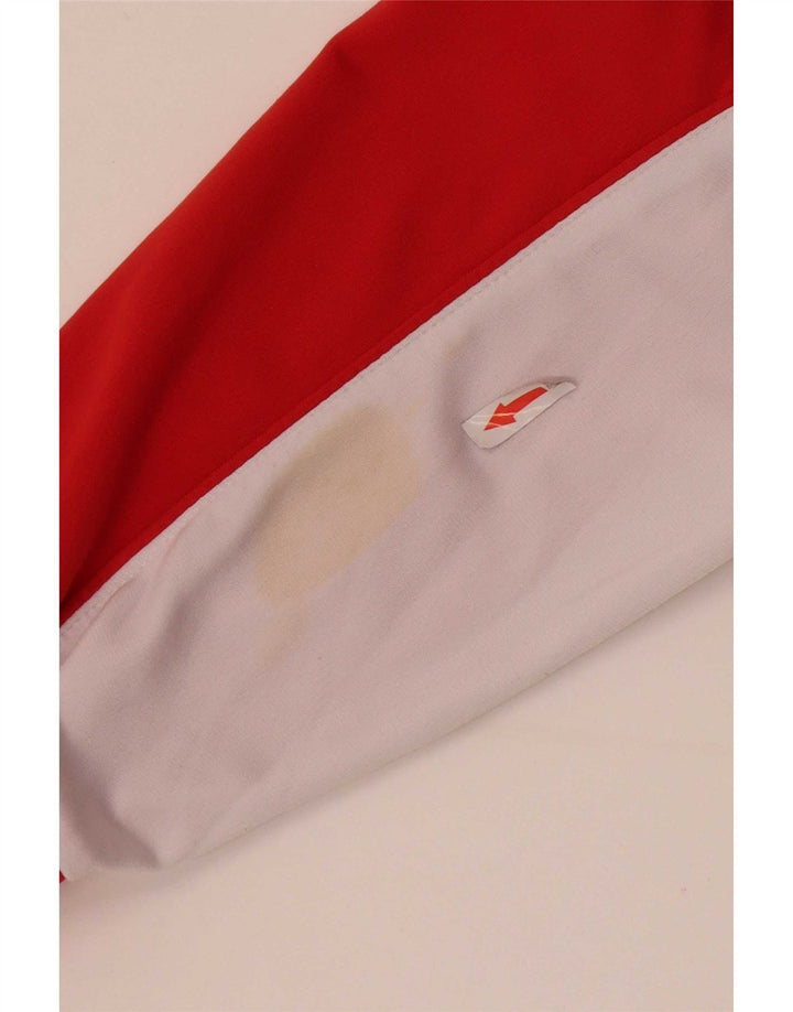 Asics Hombre Gráfico Chándal Top Chaqueta Medio Rojo Colorblock Poliéster