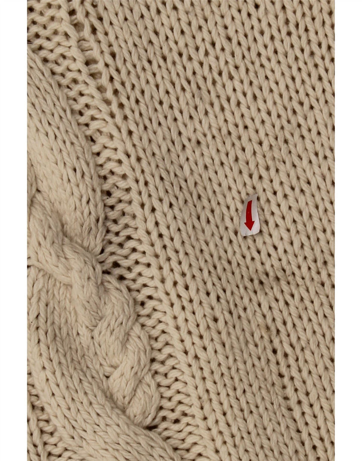 HOBBS Womens Open Cardigan Sweater UK 16 Large Beige Lambswool