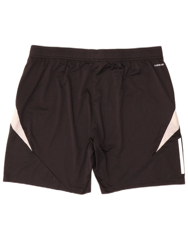 Adidas Mens Aeroready Slim Fit Sport Shorts 2XL Black Colourblock Polyester