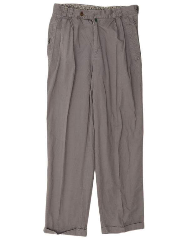 Vintage Hombres Pegged Chino Pantalones IT 46 Pequeño W29 L30 Algodón Gris