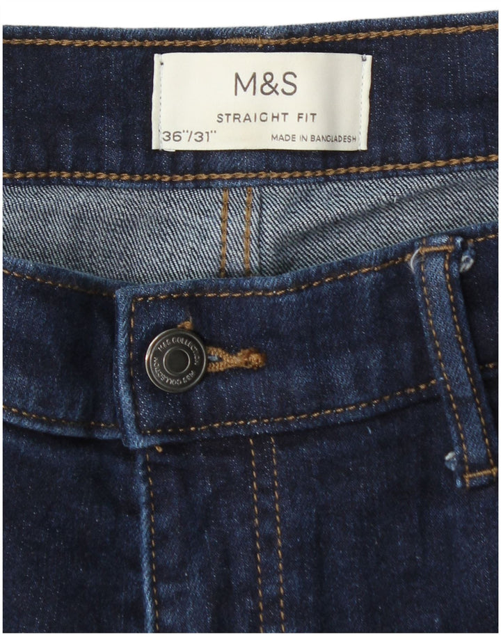 Marks & Spencer Vaqueros rectos para hombre W36 L31 Azul marino