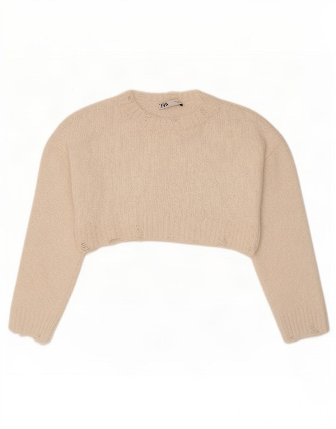 Zara Jersey Bolero Extragrande para Mujer Reino Unido 10 Pequeño Poliéster Blanco Roto