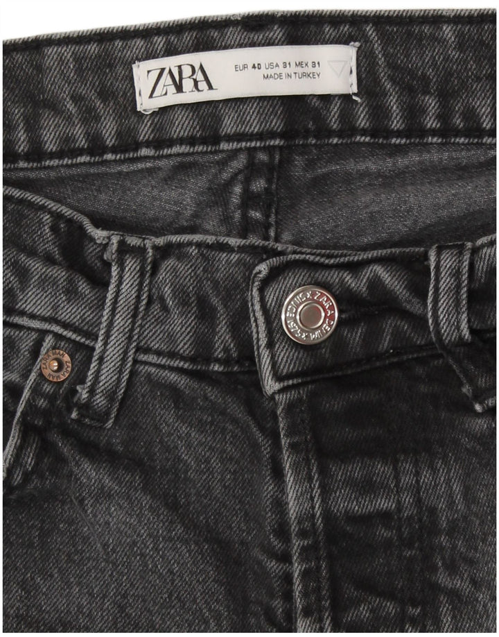 Zara Jeans Rectos Mujer EU 40 Medium W30 L27 Algodón Gris
