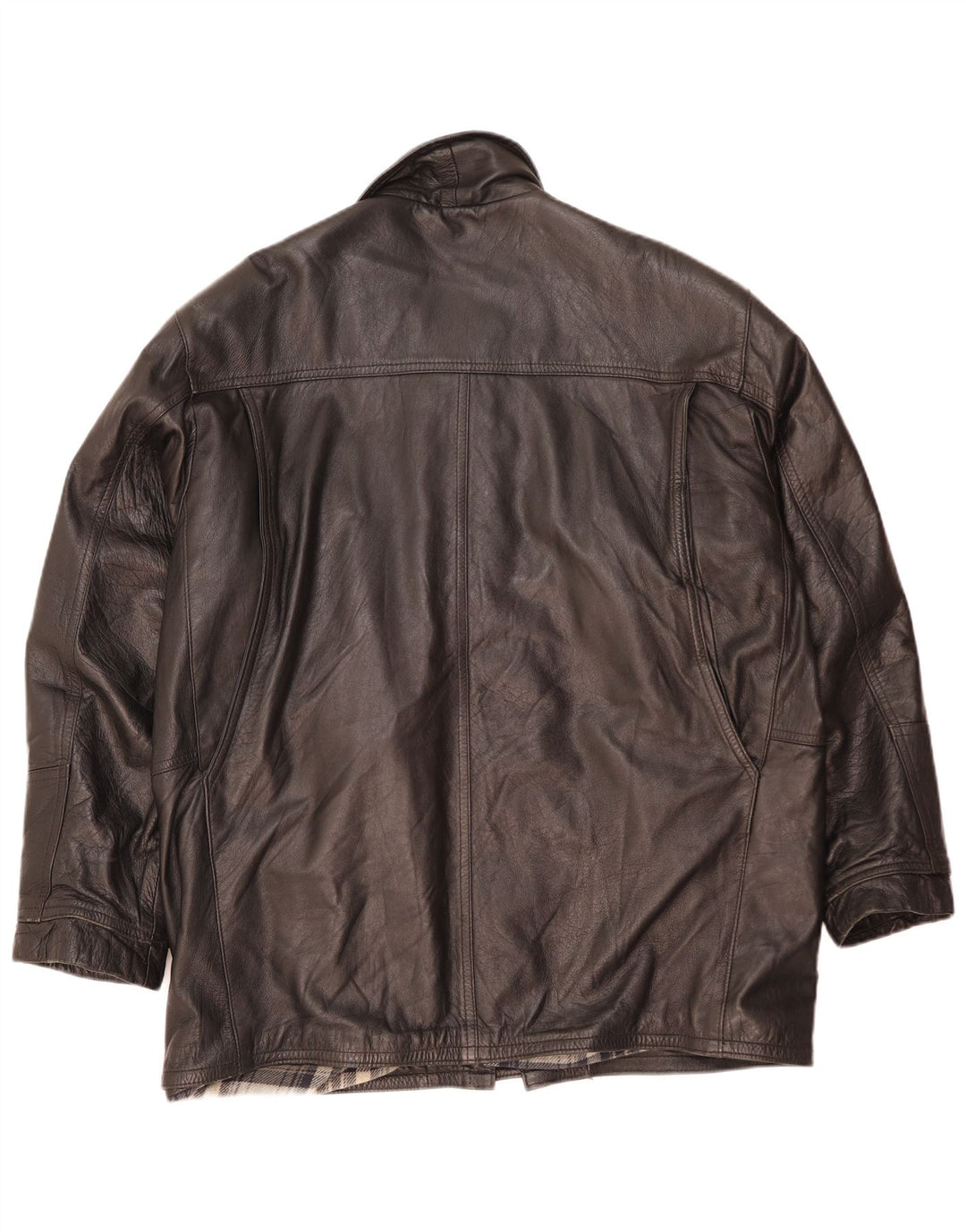 Gianfranco Ferre Chaqueta de cuero para hombre UK 42 XL Cuero negro