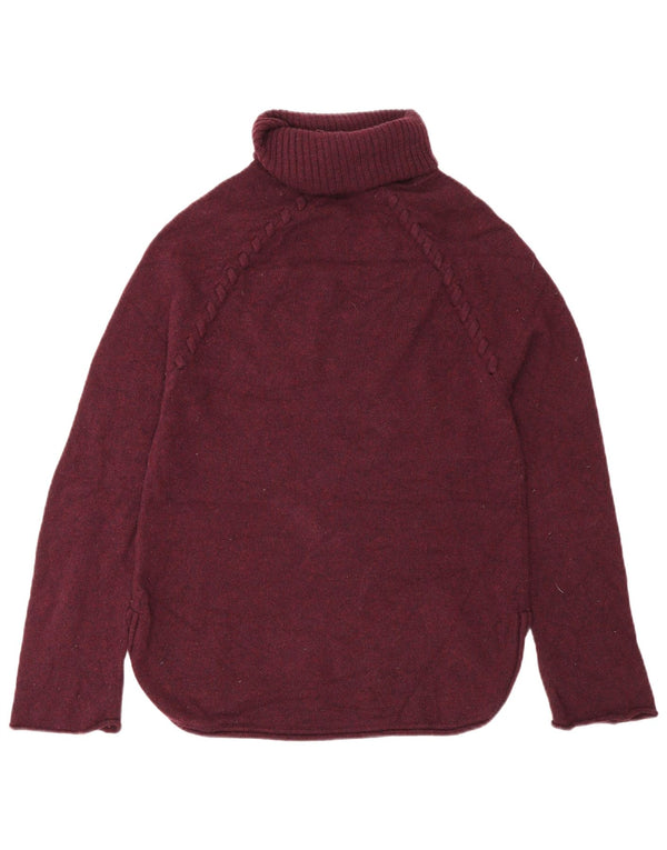 Jigsaw - Jersey con cuello vuelto para mujer, talla 6, XS, lana burdeos