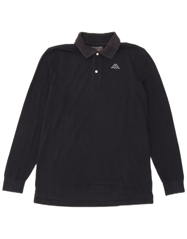 Kappa Hombre Polo De Manga Larga De Algodón Azul Marino Medio