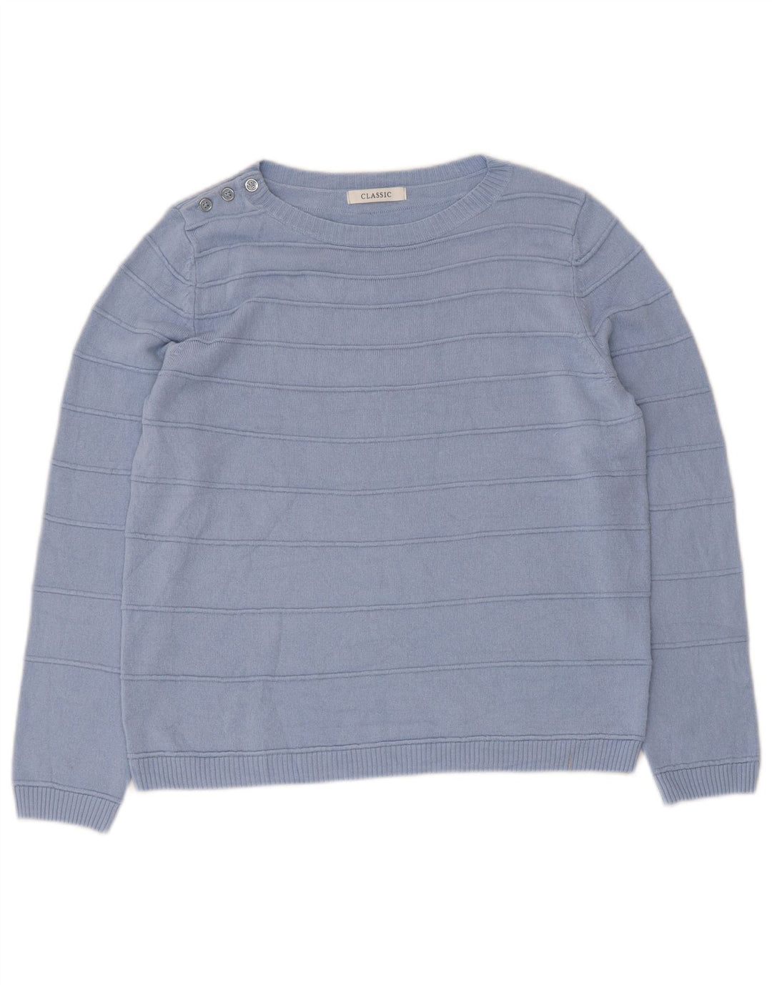 Marks & Spencer Suéter clásico con cuello barco para mujer UK 40 Azul medio