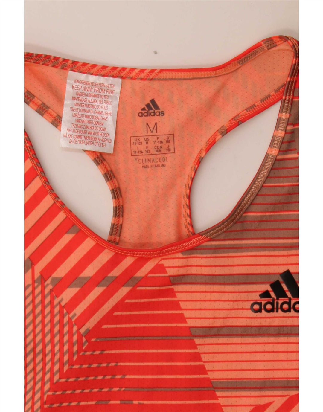 Adidas Camiseta Sin Mangas Niña 11-12 Años Naranja Rayas Poliéster