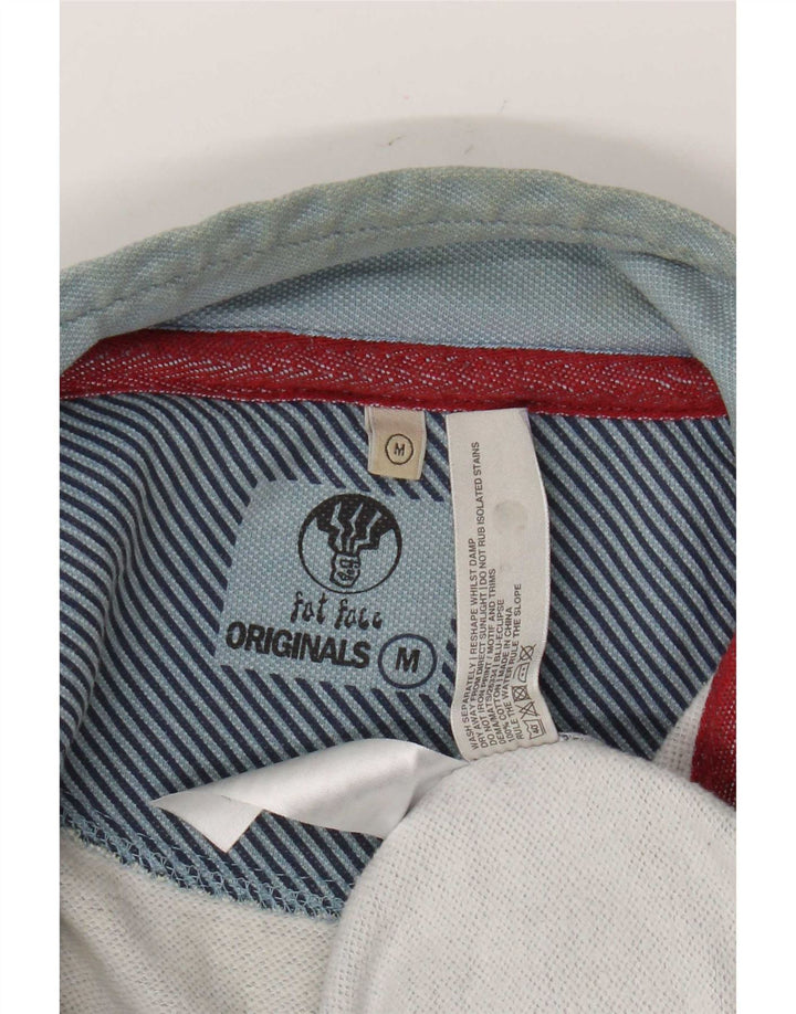 Sudadera con capucha y cuello con cremallera para hombre Fat Face Jersey de algodón azul medio