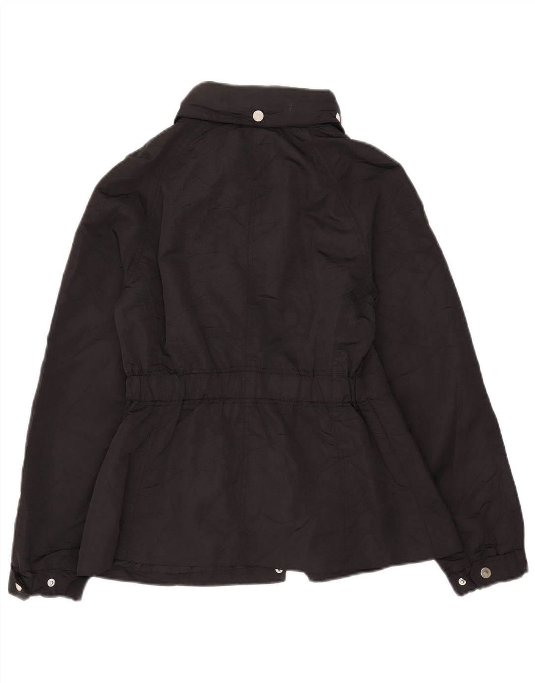 Massimo Dutti Chaqueta Cortavientos Con Capucha Mujer UK 44 Mediana Negro Poliéster