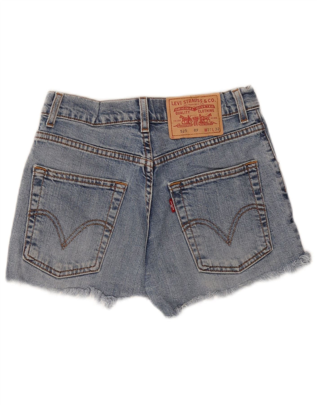 LEVI'S Mujer 525 Shorts De Mezclilla W27 Pequeño Algodón Azul