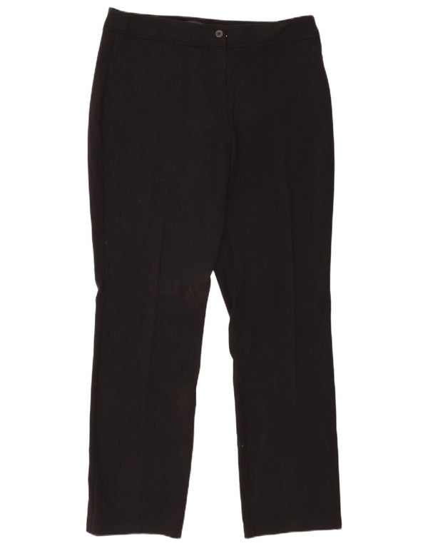 Marks & Spencer Pantalones Casuales Rectos para Mujer UK 44 Medium W34 L30 Negro