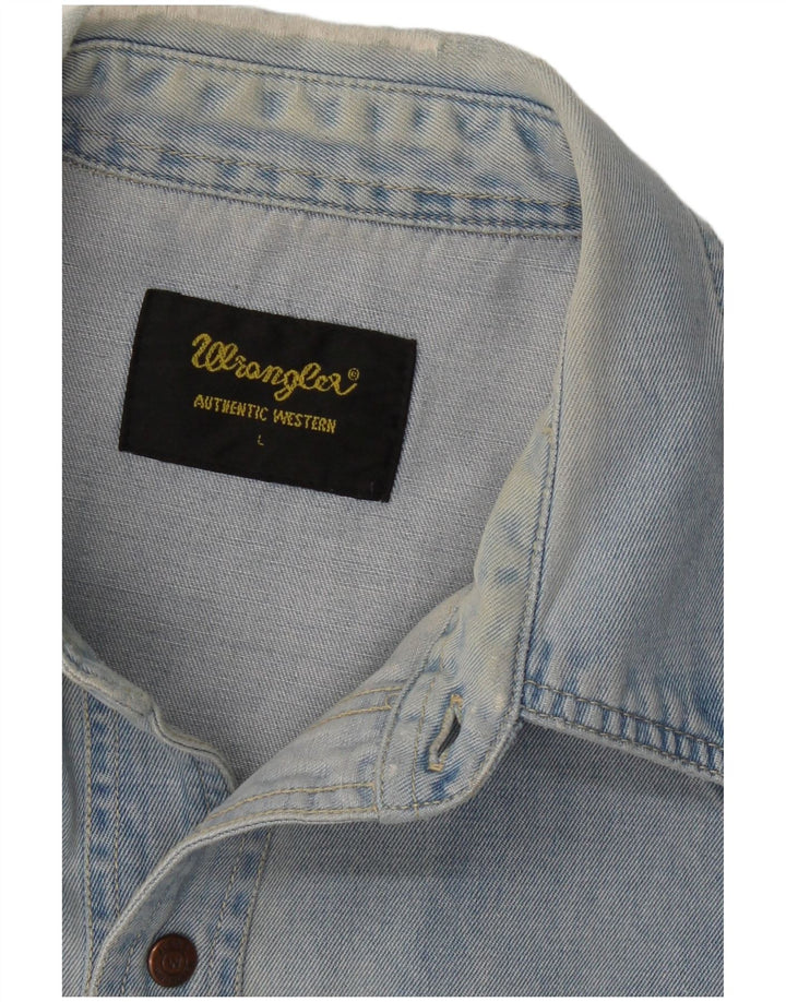 WRANGLER Camisa vaquera para hombre grande azul