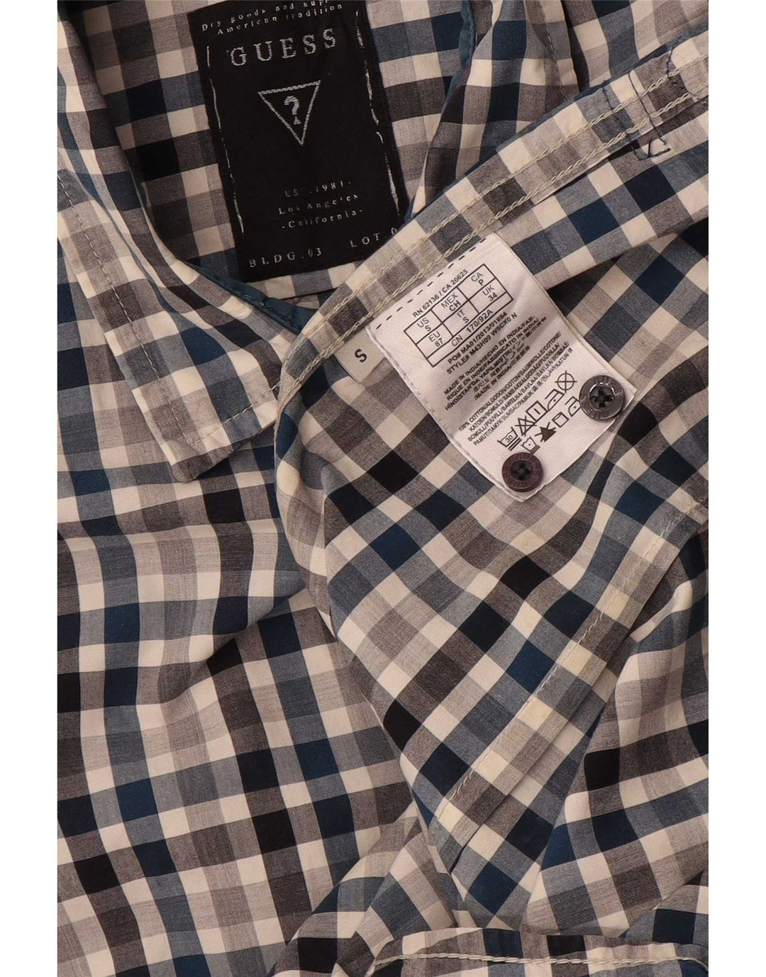 Guess Camisa Slim Fit De Algodón A Cuadros Multicolor Hombre