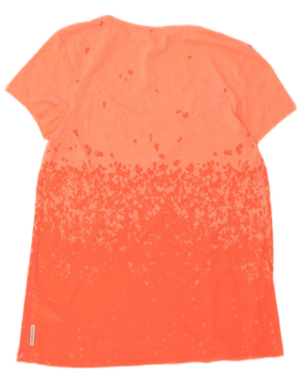 Maison Scotch Camiseta para mujer Top UK 10 Small Naranja Algodón
