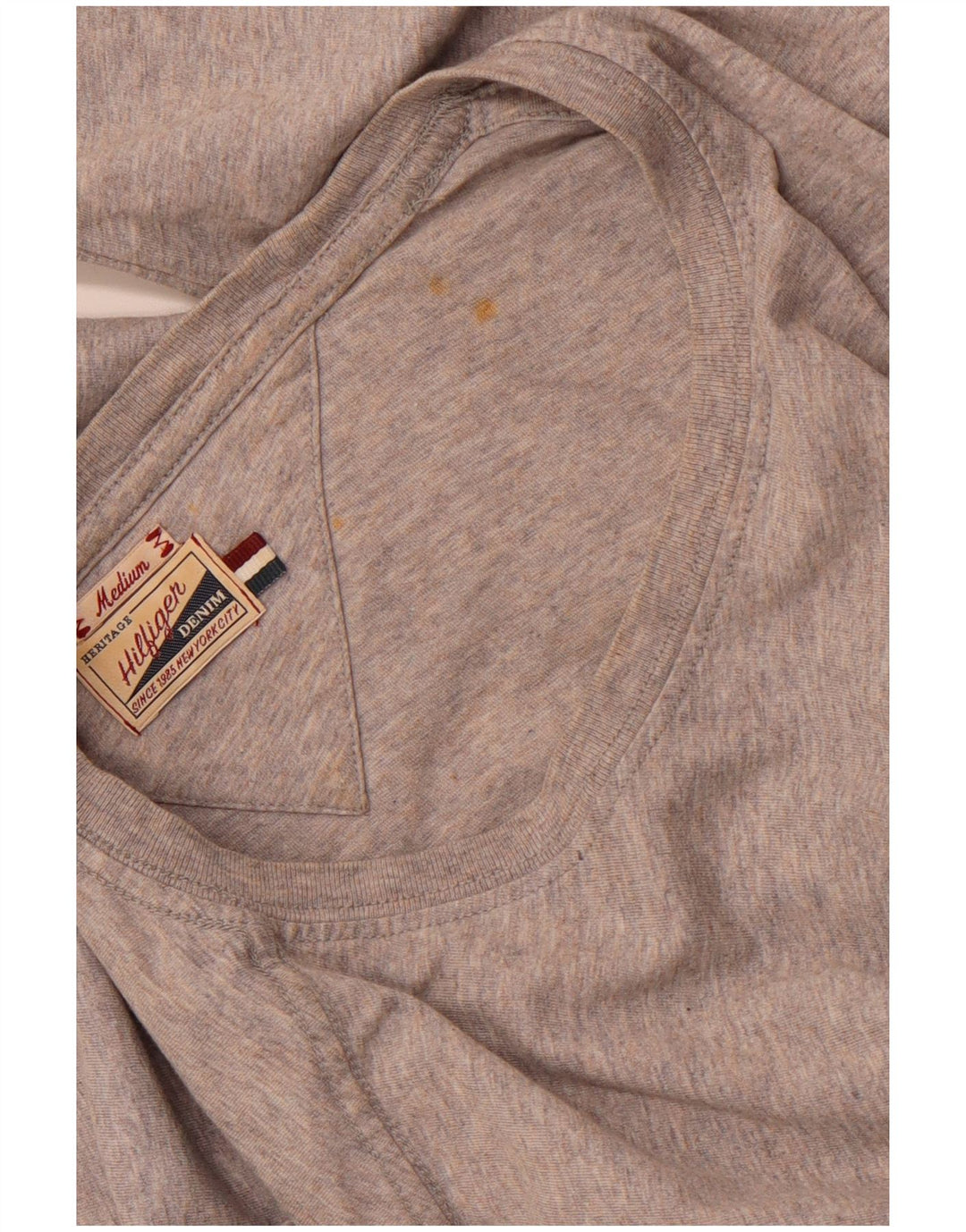 TOMMY HILFIGER Hombre Heritage Graphic Top Manga Larga Algodón Gris Medio