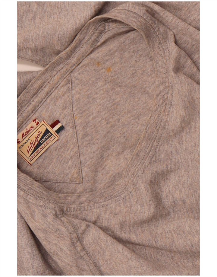 TOMMY HILFIGER Hombre Heritage Graphic Top Manga Larga Algodón Gris Medio