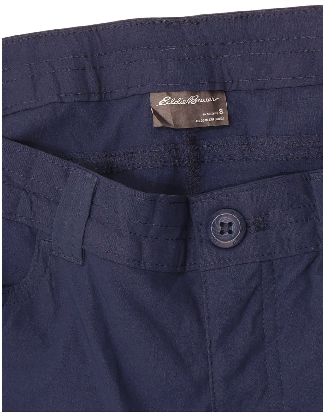 EDDIE BAUER Pantalones capri rectos para mujer US 8 Medium W32 L20 Azul marino