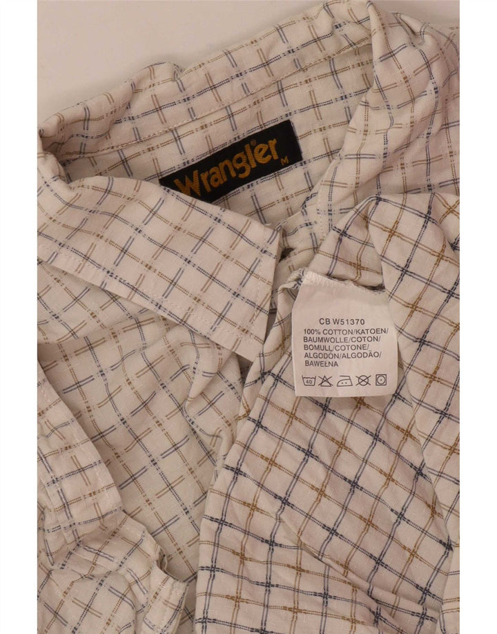 Wrangler Camisa De Manga Corta Regular Fit Para Hombre Algodón A Cuadros Blanco Mediano