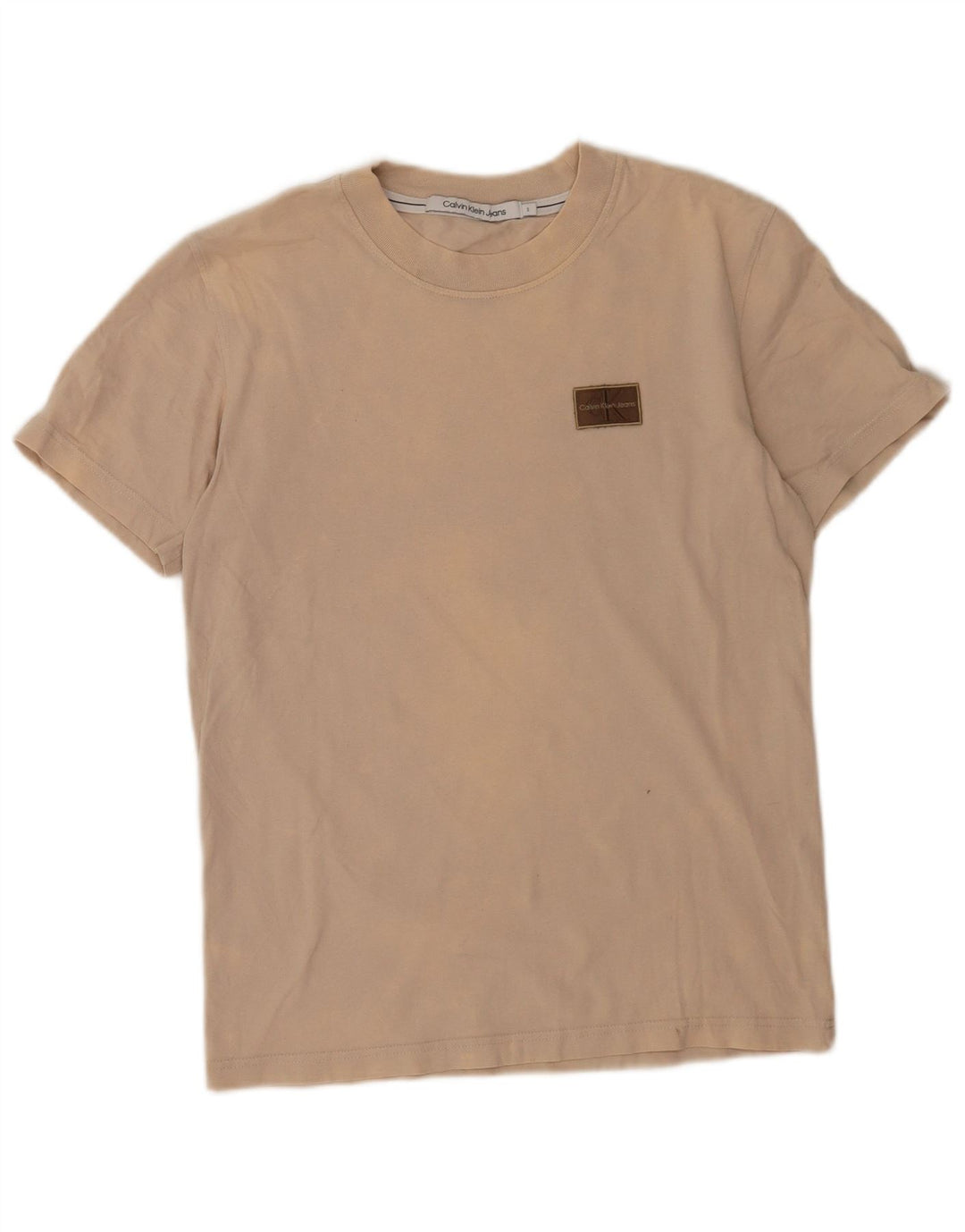 Calvin Klein Jeans - Camiseta para hombre, talla pequeña, color beige