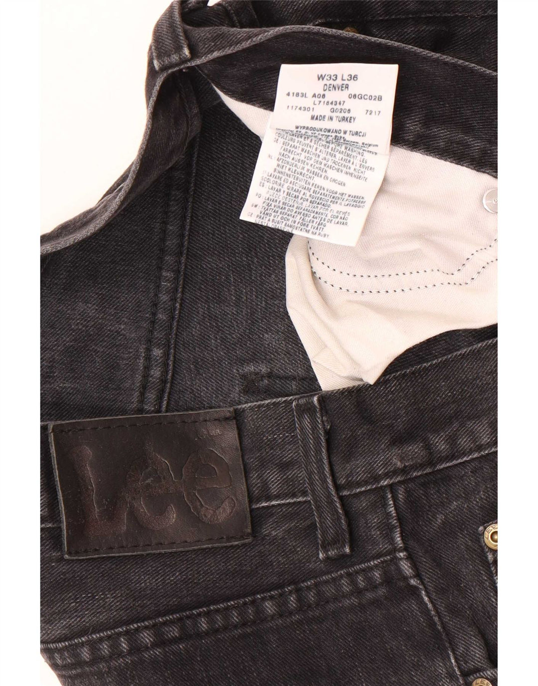 Lee Vaqueros Denver Bootcut para Hombre W33 L36 Algodón Negro