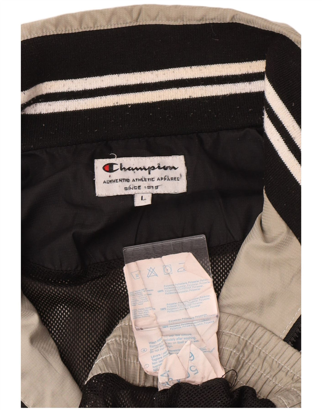 Champion Chaqueta De Chándal Para Hombre Grande Beige Colorblock Poliéster