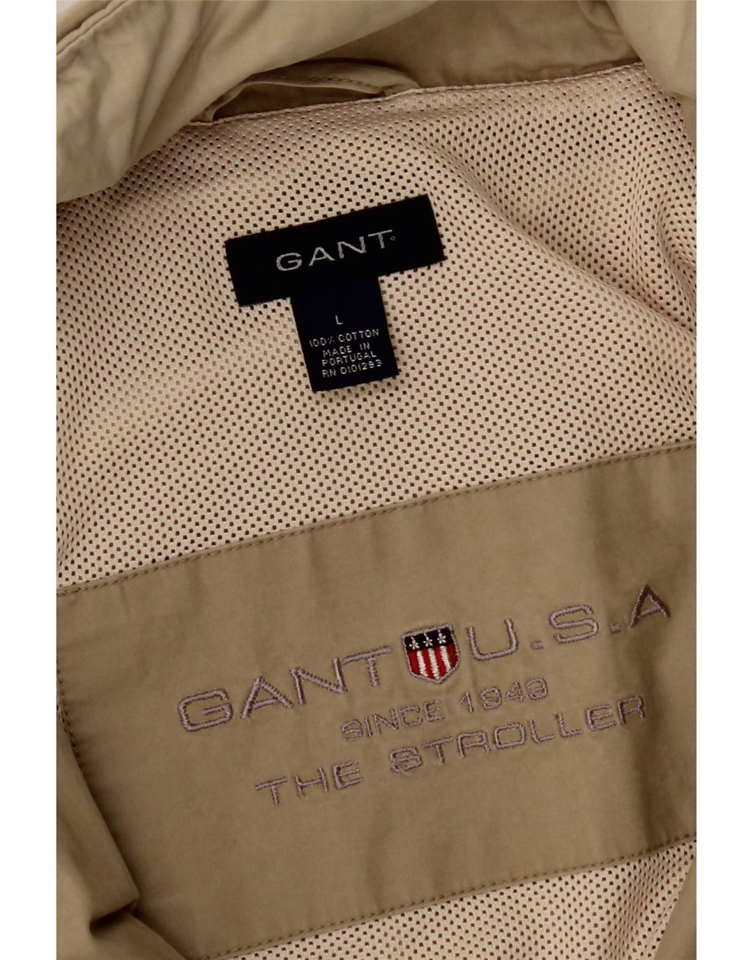 GANT Chaqueta utilitaria con capucha para hombre, Reino Unido 40, algodón beige grande
