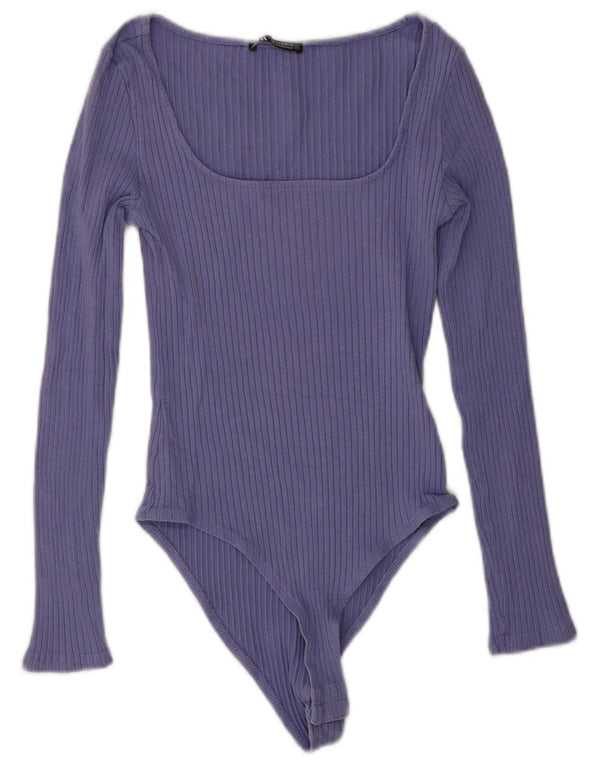 Zara Mujer Body Manga Larga UK 42 Mediano Púrpura