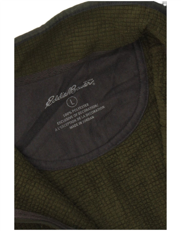 Eddie Bauer Jersey de forro polar con cuello y cremallera para hombre Poliéster verde grande
