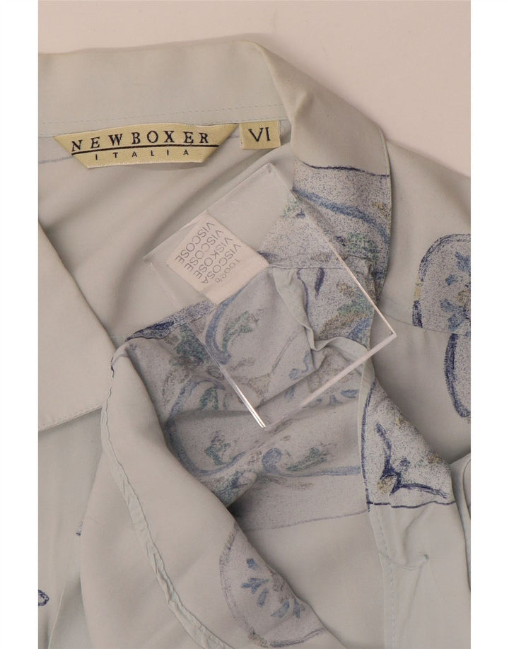 Camisa VINTAGE Hombre XL Viscosa Geométrica Azul