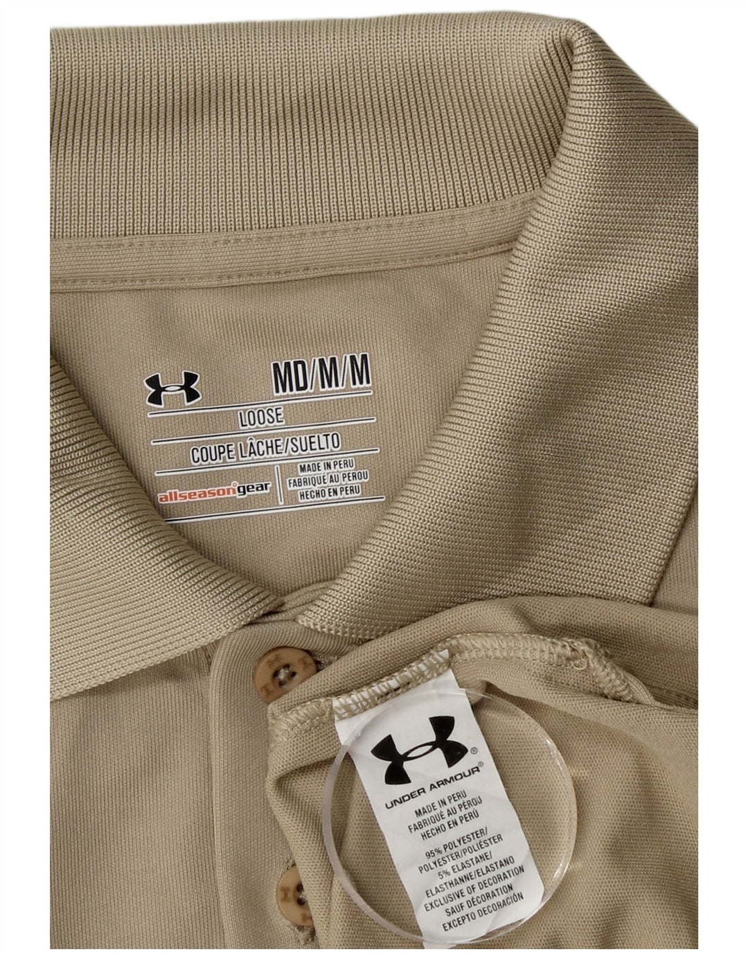 Polo UNDER ARMOUR Hombre Poliéster Beige Medio