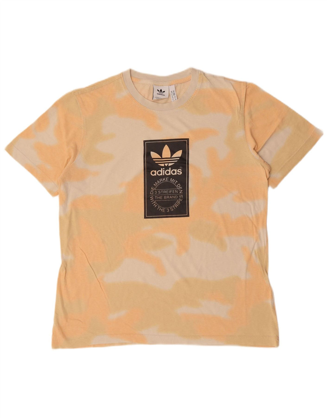 Adidas Camiseta gráfica para hombre Top de algodón teñido anudado naranja mediano