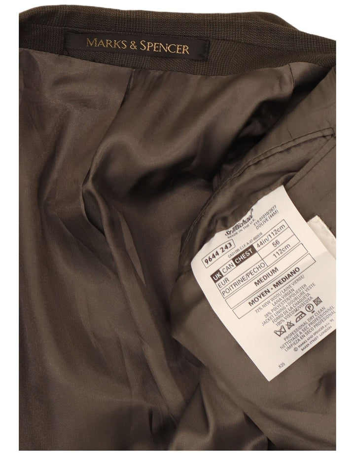 Marks & Spencer Chaqueta tipo blazer con doble botonadura para hombre UK 44 XL Cuadros verdes
