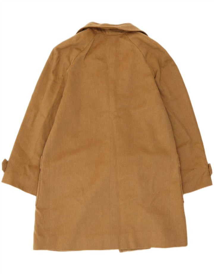 Vintage mujer doble pecho abrigo Reino Unido 14 medio beige