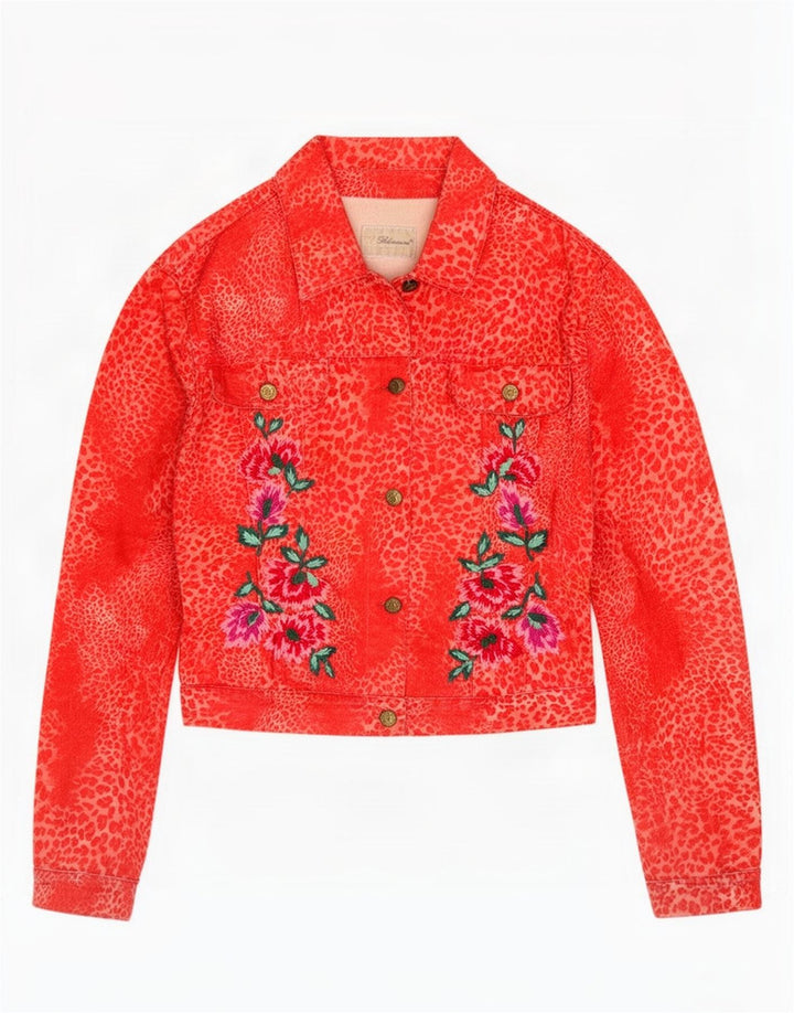 Chaqueta Vaquera Mujer Blumarine IT 40 Small Rojo Estampado Animal