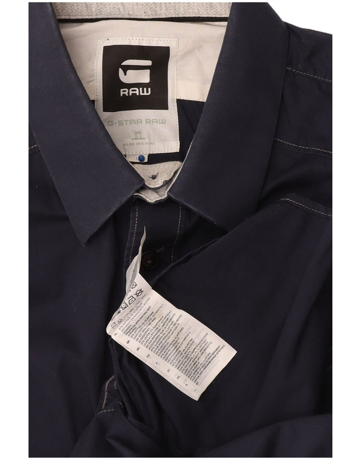 G-Star - Camisa de manga corta para hombre, talla grande, algodón azul marino