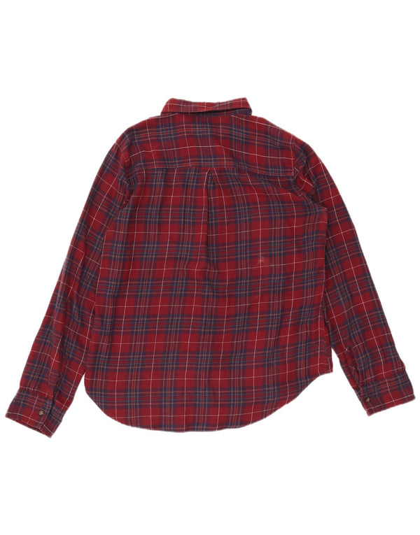 HOLLISTER Camisa de franela para mujer UK 44 Algodón a cuadros burdeos mediano