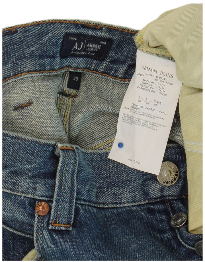 ARMANI Vaqueros rectos regulares para hombre W33 L34 Algodón azul