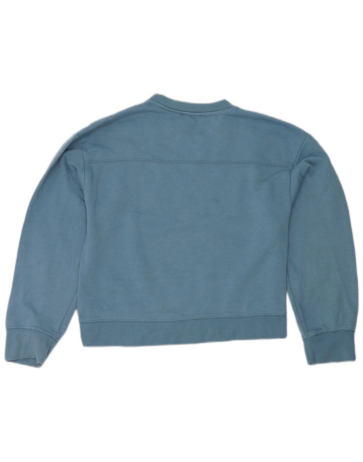 Zara Mujer Crop Sudadera Jumper UK 10 Small Azul Poliéster