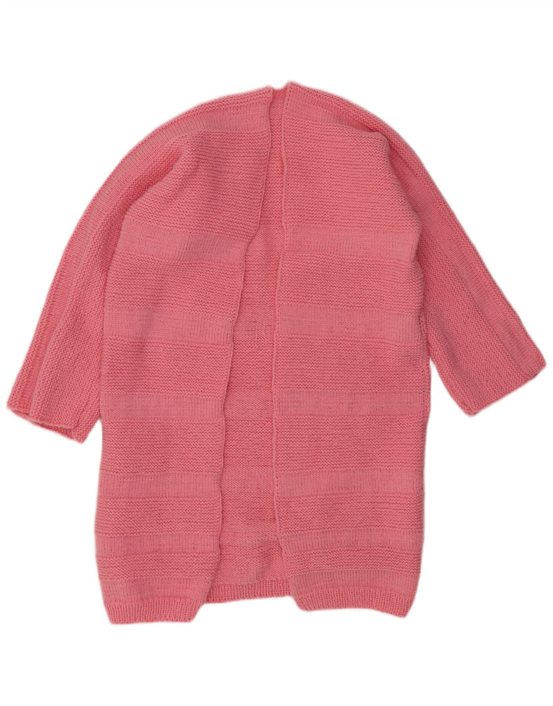 VINTAGE Mujer Longline Open Cardigan Suéter Reino Unido 14 Rosa Medio