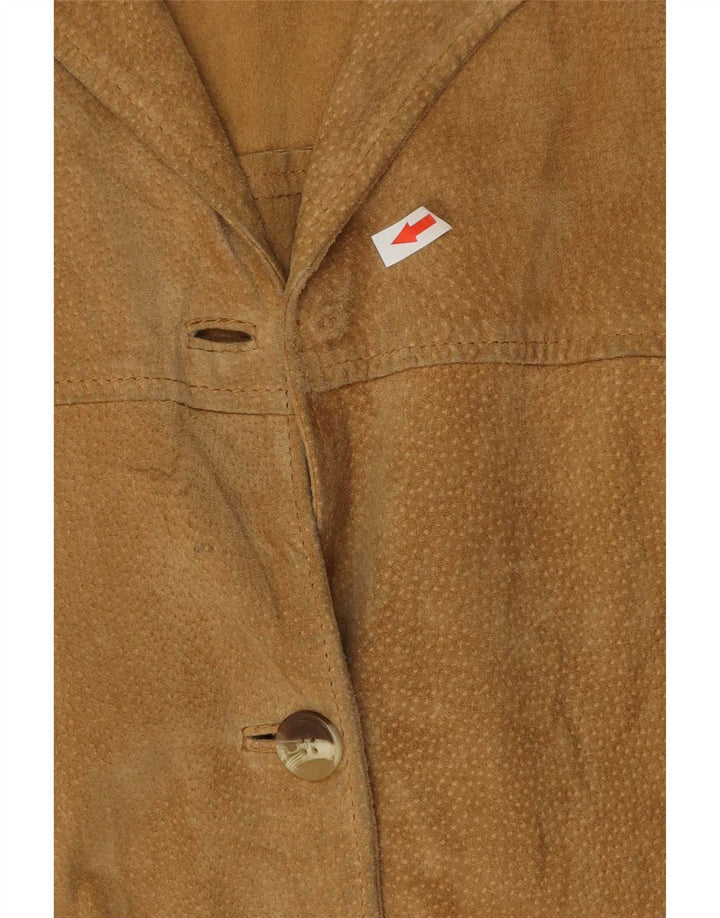 Abrigo vintage de ante para mujer IT 44 Cuero beige medio