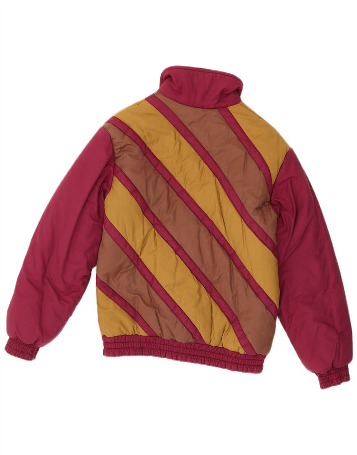 Chaqueta acolchada para mujer Ellesse EU 40 Algodón color block medio burdeos