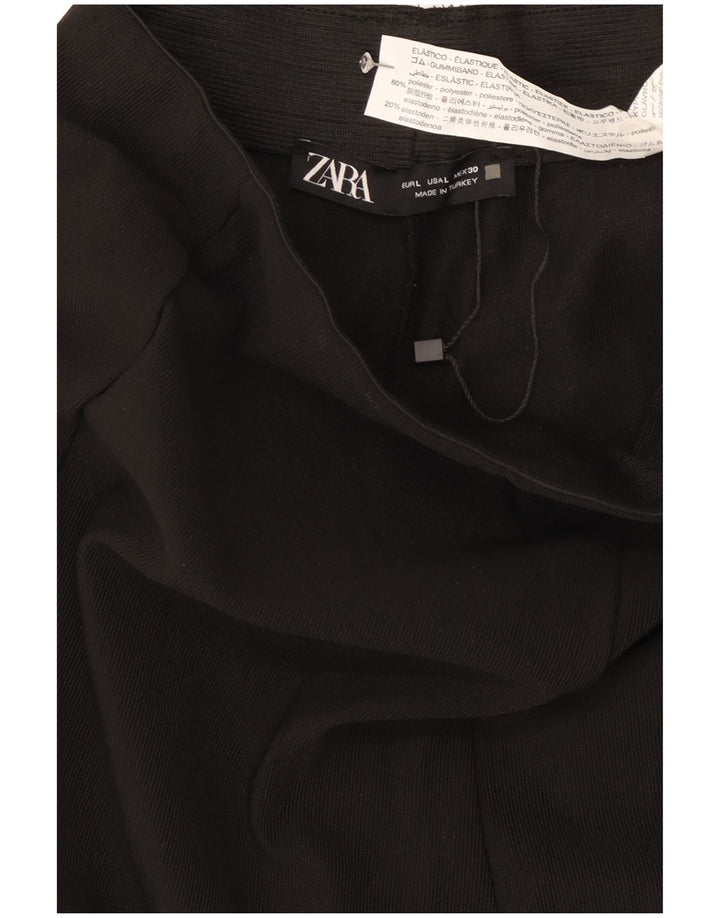 Zara Mujer Leggings UK 46 Grande Poliéster Negro