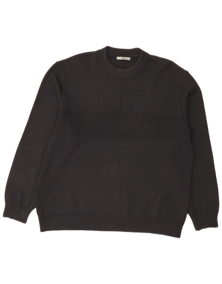 Marks & Spencer - Jersey de cuello redondo para hombre, talla grande, acrílico azul marino