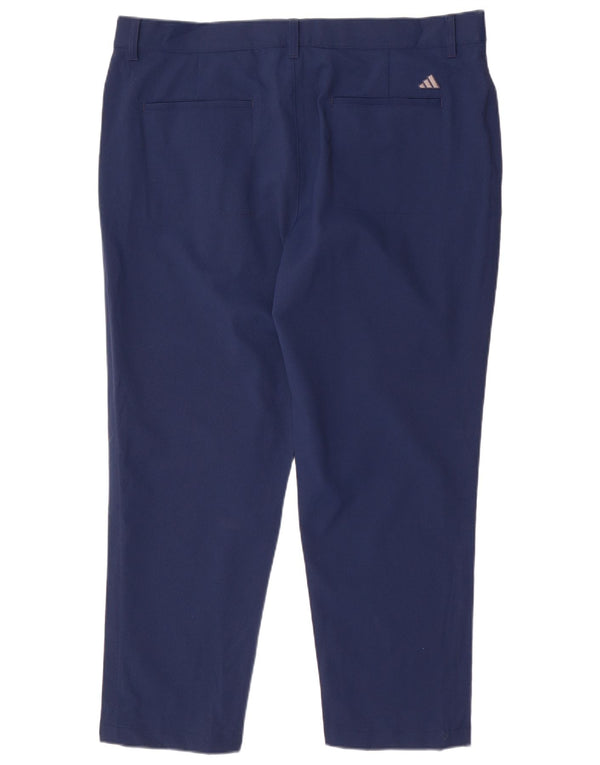 Adidas Mens Pegged Chino Trousers W38 L28 Navy Blue Polyester