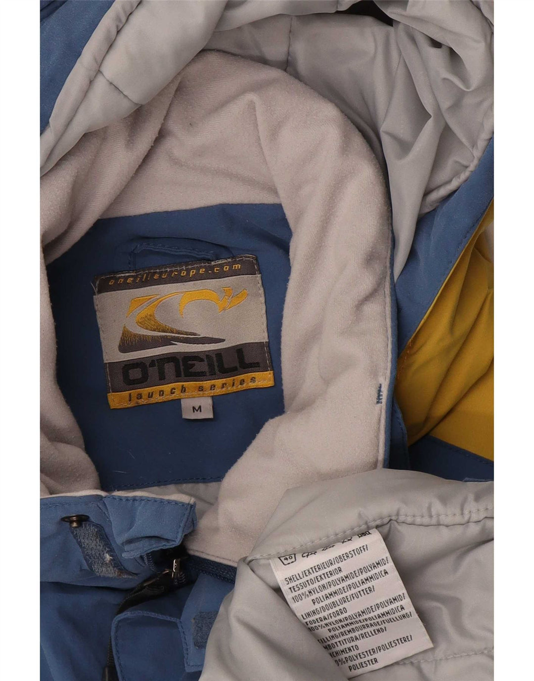 O'Neill Chaqueta de esquí con capucha y gráfico para hombre UK 38 Nylon color block azul mediano