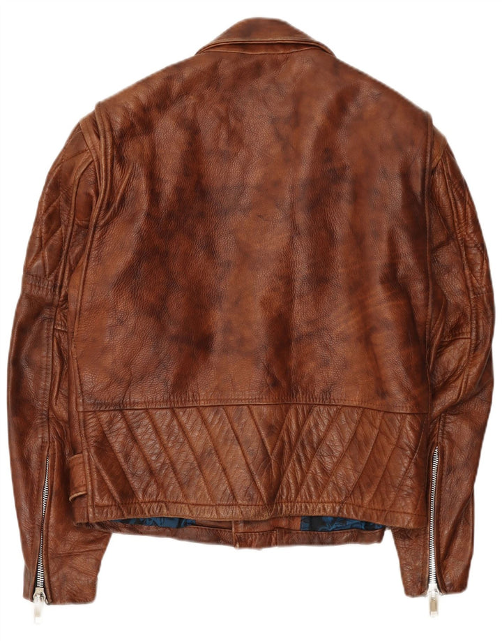 Easyriders Chaqueta motera de cuero para hombre UK 36 Small Brown