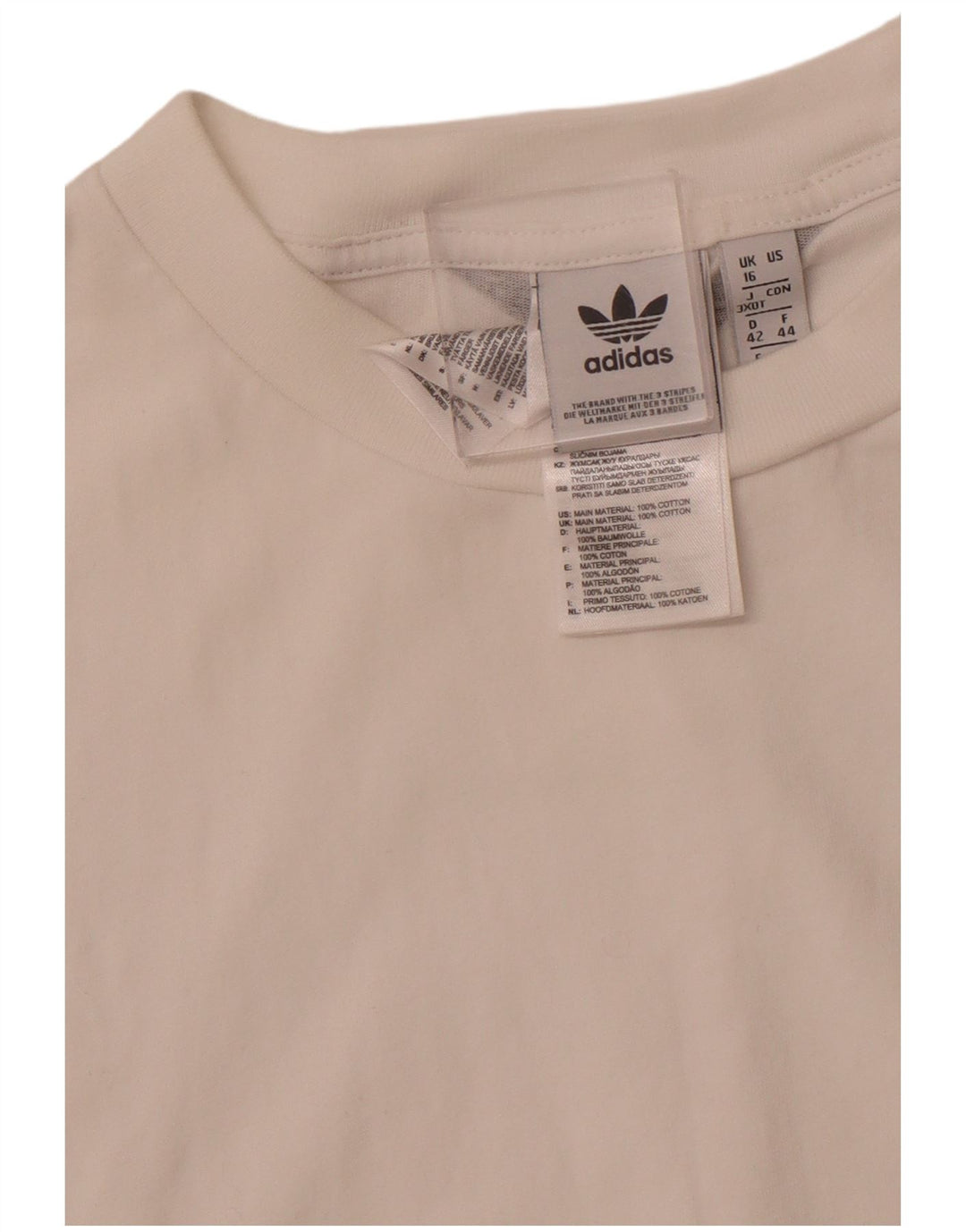 ADIDAS Vestido tipo camiseta sin mangas para mujer UK 46 Grande Algodón blanco